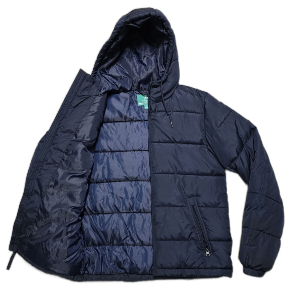 Aeropostale Mens Small Puffer Jacket Navy Blue Coat Recycled Down EUC‎
